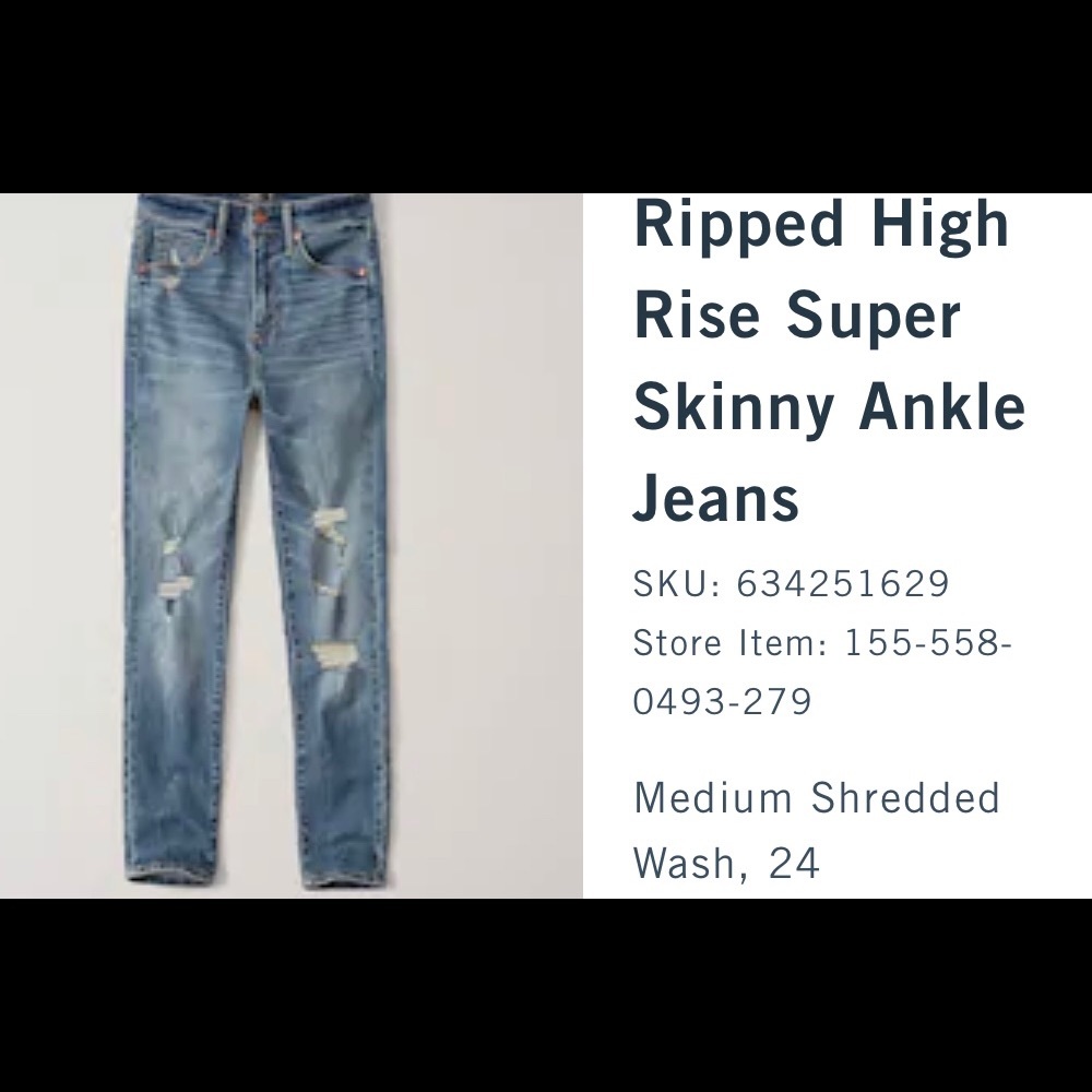 Abercrombie high rise super skinny jeans